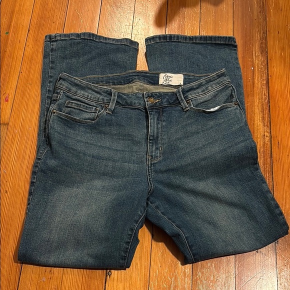 Blue Boot Cut Jeans with Subtle Fading - Picture 1 of 3